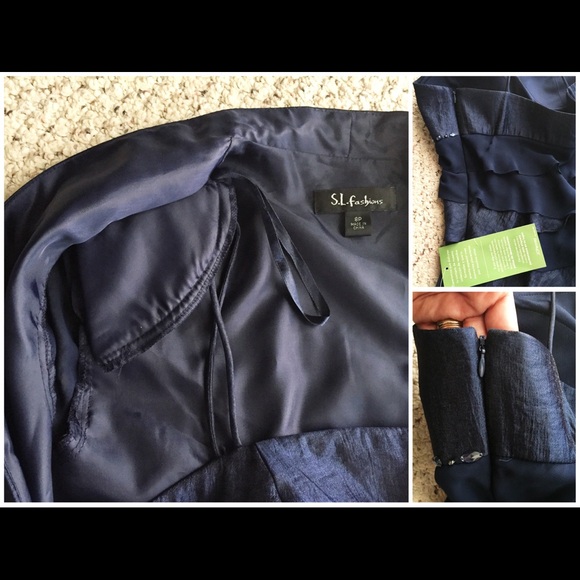 NWT Tiered Cocktail Dress with Jacket Sz 8 Petite. - Picture 7 of 8